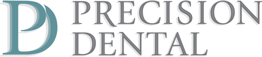 A stylized logo of P&D in one letter only and the text 'PRECISION DENTAL' at the right side.